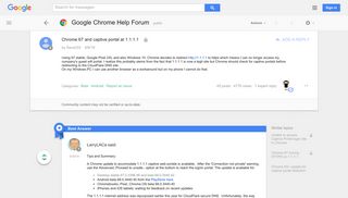 Chrome 67 and captive portal at 1.1.1.1 - Google Product Forums