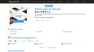 Wamis login do Results For Websites Listing - SiteLinks.Info