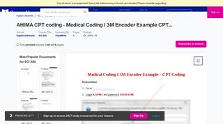 AHIMA CPT coding - Medical Coding I 3M Encoder Example CPT ...
