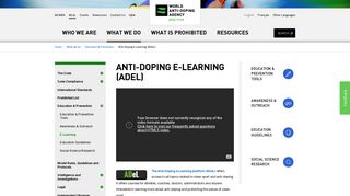 Anti-Doping e-Learning (ADeL) | World Anti-Doping Agency - WADA
