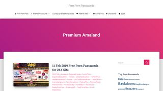 Amaland - Free Porn Passwords