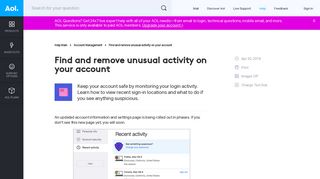 Find and remove unusual activity on your account - AOL Help
