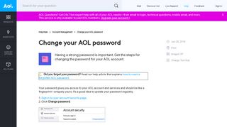 Change your AOL password - AOL Help