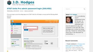 AT&T Unite Pro admin password login [SOLVED] - JD Hodges