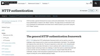 HTTP authentication | MDN