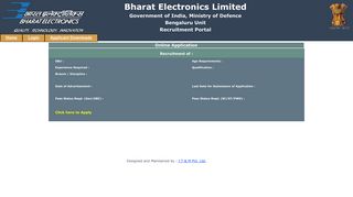 Online Application - Bharat Electronics - Recruitment Portal