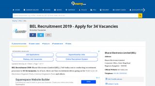 BEL Recruitment 2018 - Apply for 2 Vacancies - 9curry.com