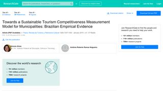 (PDF) Towards a Sustainable Tourism Competitiveness Measurement ...