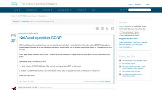 NetAcad question CCNP - 22454 - The Cisco Learning Network
