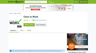 Clear to Work Reviews - ProductReview.com.au