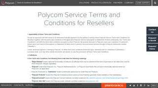 Terms & Conditions for Resellers - Services - Polycom, Inc.