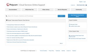 Cloud Services Online Support - Polycom