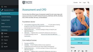 Assessment and CPD | RCP London