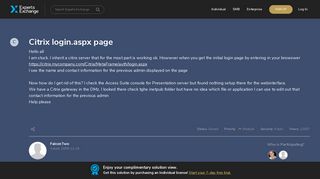 Citrix login.aspx page - Experts Exchange