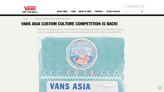 VANS ASIA CUSTOM CULTURE COMPETITION IS BACK! - Vans SG