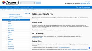 Indonesia, How to File | Croner-i Tax and Accounting