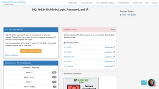192.168.0.50 Admin Login, Password, and IP - Clean CSS