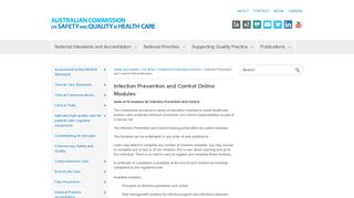 Infection Prevention and Control Online Modules | Safety and Quality