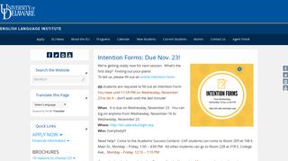 Intention Forms: Due Nov. 23! | English Language ... - WordPress at UD
