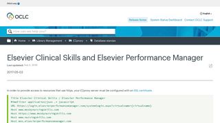 Elsevier Clinical Skills and Elsevier Performance Manager - OCLC ...