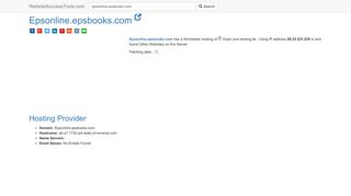 Epsonline.epsbooks.com Error Analysis (By Tools)