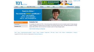 Evaluation Test - TEFL in China - ChinaJOB