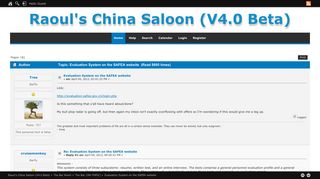 Evaluation System on the SAFEA website - Raoul's China Saloon