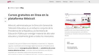 Cursos gratuitos en línea en la plataforma MéxicoX | México Digital ...