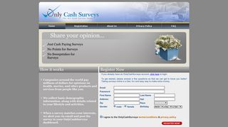 Only Cash Surveys - Take Surveys for Cash: $5 Signup Bonus : Register