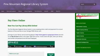 Pay Fines Online – Pine Mountain Regional Library System
