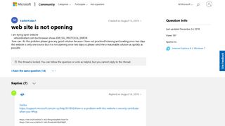 web site is not opening - Microsoft Community