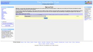 Sign up Form :-) Hospitality Club