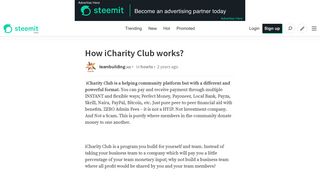 How iCharity Club works? — Steemit