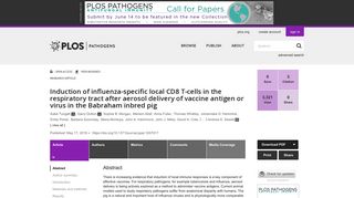 Induction of influenza-specific local CD8 T-cells in the respiratory tract ...