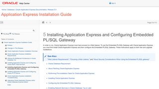Installing Application Express and Configuring Embedded PL/SQL ...