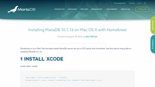 Installing MariaDB 10.1.16 on Mac OS X with Homebrew | MariaDB