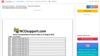 Correspondence Course Codes - studylib.net