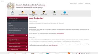 Login Credentials - Student Portal