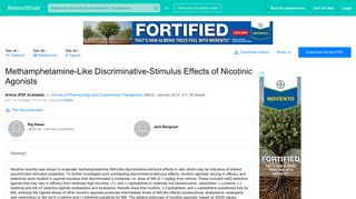 (PDF) Methamphetamine-Like Discriminative-Stimulus Effects of ...