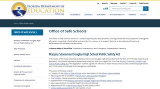 Office of Safe Schools - Florida Department Of Education