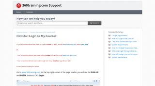 How do I Login to My Course? : 360training.com Support