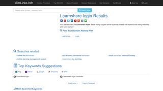 Learnshare login Results For Websites Listing - SiteLinks.Info