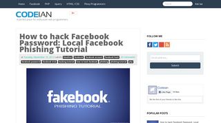 How to hack Facebook Password: Local Facebook Phishing Tutorial