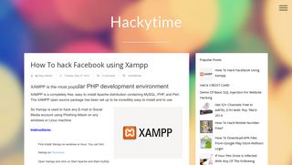 How To hack Facebook using Xampp | Hackytime