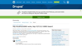 http://localhost:8080/ works, http://127.0.0.1:8080/ doesn't - Drupal