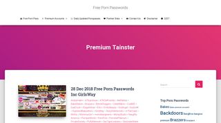 Tainster - Free Porn Passwords