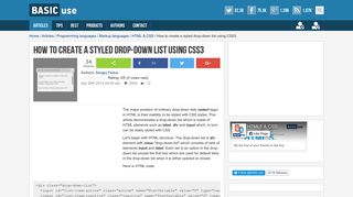How to create a styled drop-down list using CSS3 / HTML & CSS ...