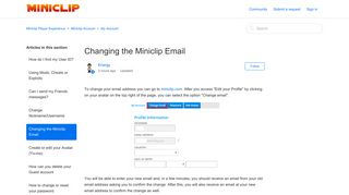 Changing the Miniclip Email – Miniclip Player Experience