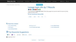 Lezage login cfm dp 7 Results For Websites Listing - SiteLinks.Info