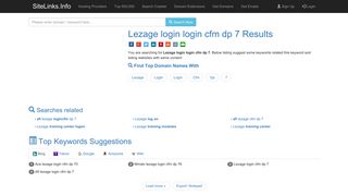 Lezage login login cfm dp 7 Results For Websites Listing - SiteLinks.Info